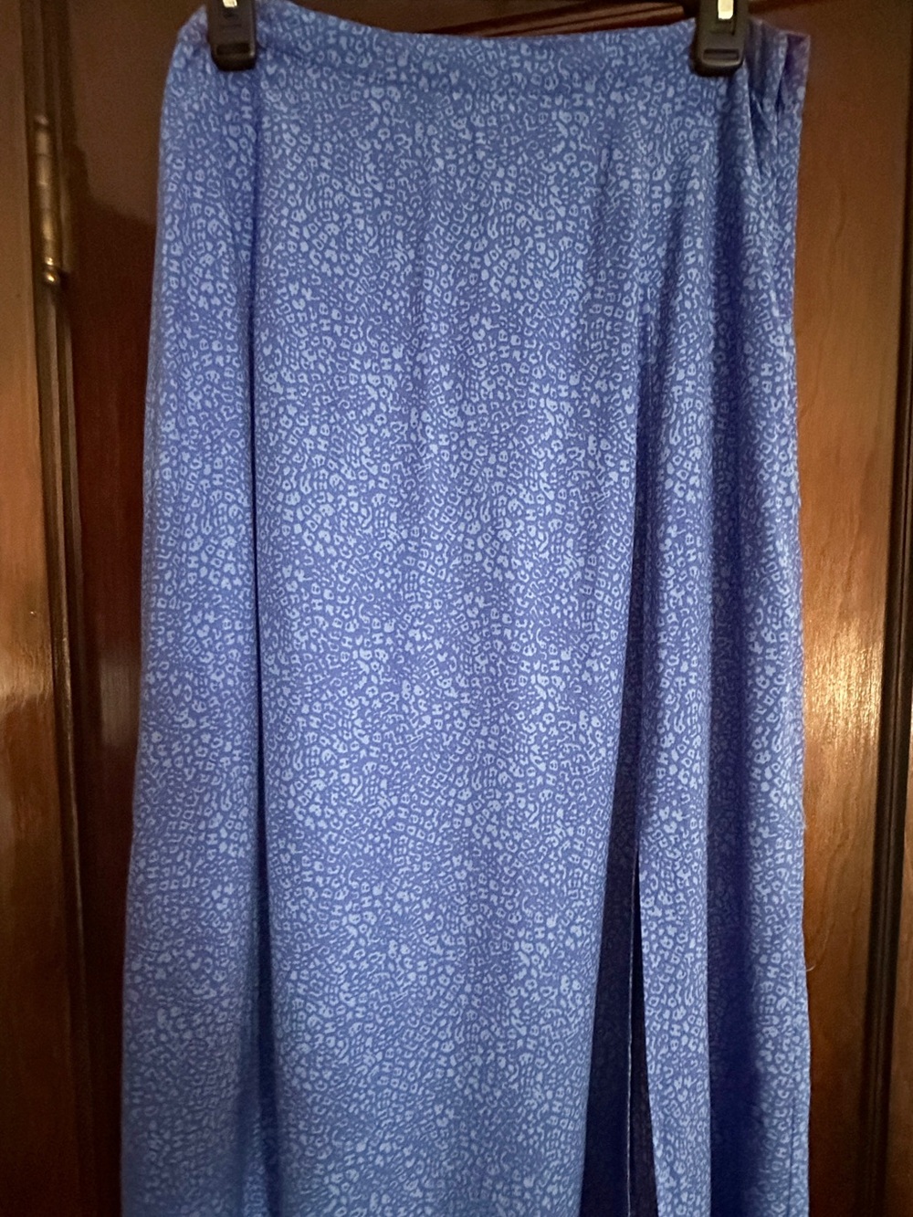 On 34th Blue Printed Maxi Skirt — Lightweight Flow